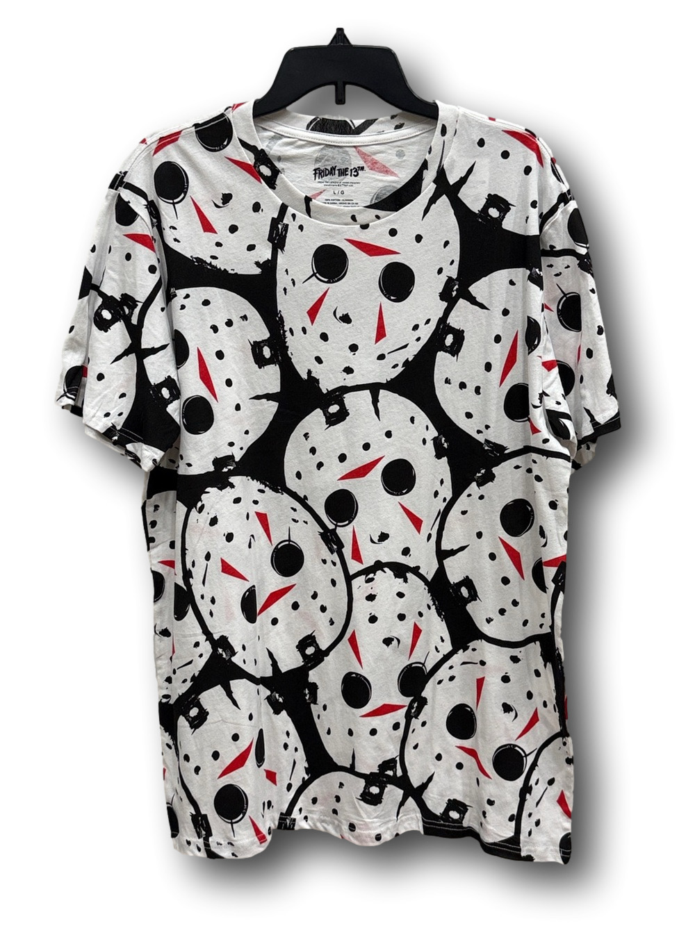 Friday The 13th Jason Masks Double-Sided Graphic T-Shirt - Size Large - NWT